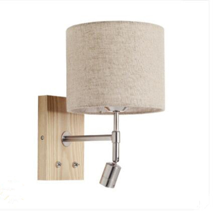 Rotatable Cylinder Fabric Iron 2-Light Wall Lamp