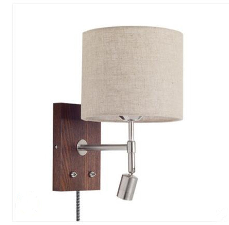Rotatable Cylinder Fabric Iron 2-Light Wall Lamp