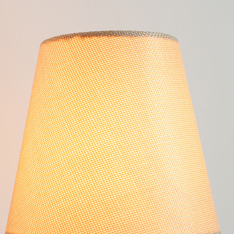 Brass Fabric Cylinder Living 2-Light Wall Lamp