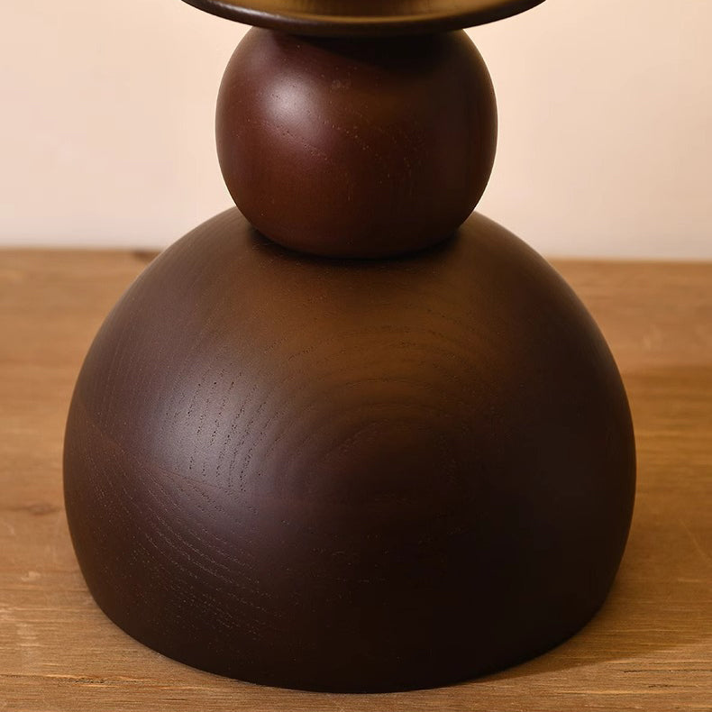 Conical Fabric Wood Bedroom Table Lamp