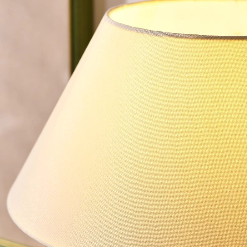 Conical Fabric Wood Bedroom Table Lamp