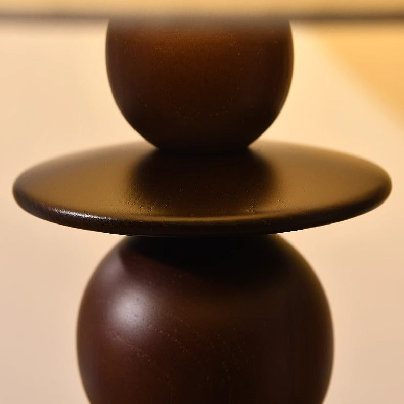 Conical Fabric Wood Bedroom Table Lamp