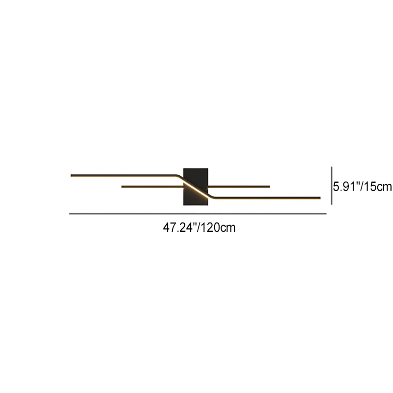Linear Parallel Cross Iron Wall Lamp