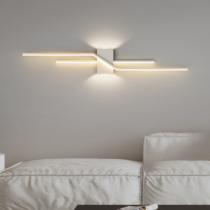 Linear Parallel Cross Iron Wall Lamp