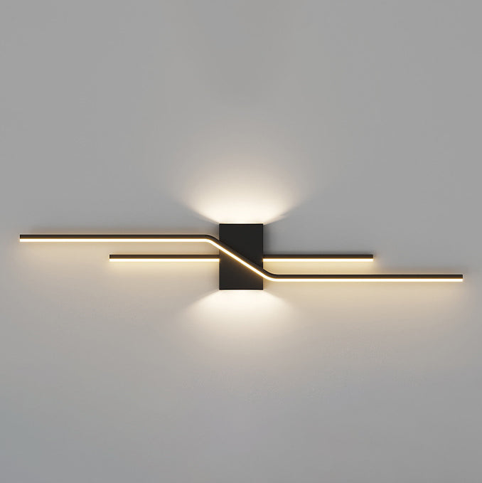 Linear Parallel Cross Iron Wall Lamp