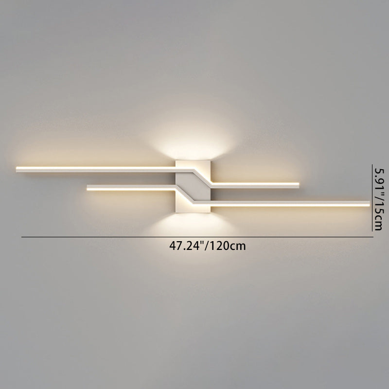 Linear Parallel Cross Iron Wall Lamp