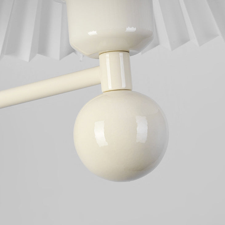 Drum Pleated Fabric Iron Wall Lamp