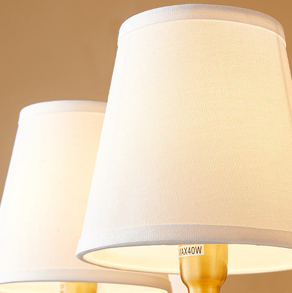Brass Fabric Cylinder Living Wall Lamp