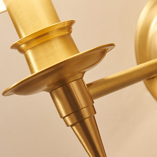 Brass Fabric Cylinder Living Wall Lamp