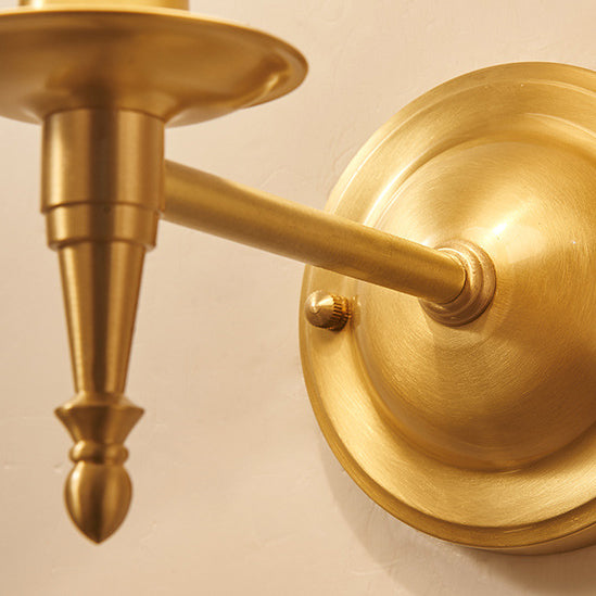 Brass Fabric Cylinder Living Wall Lamp