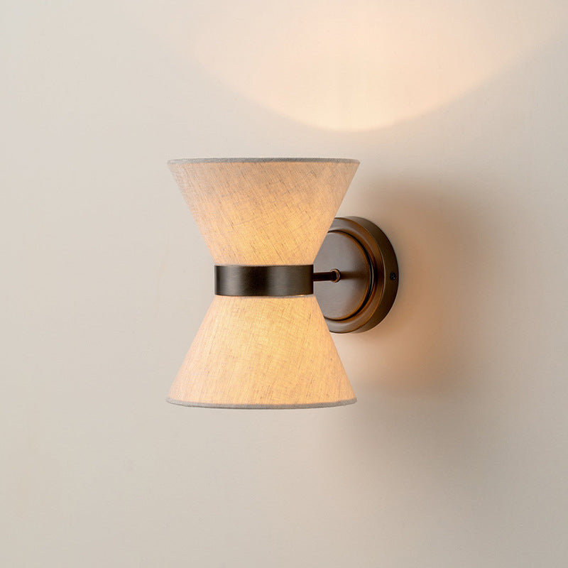 Hourglass Shape Fabric Iron 2-Light Wall Lamp