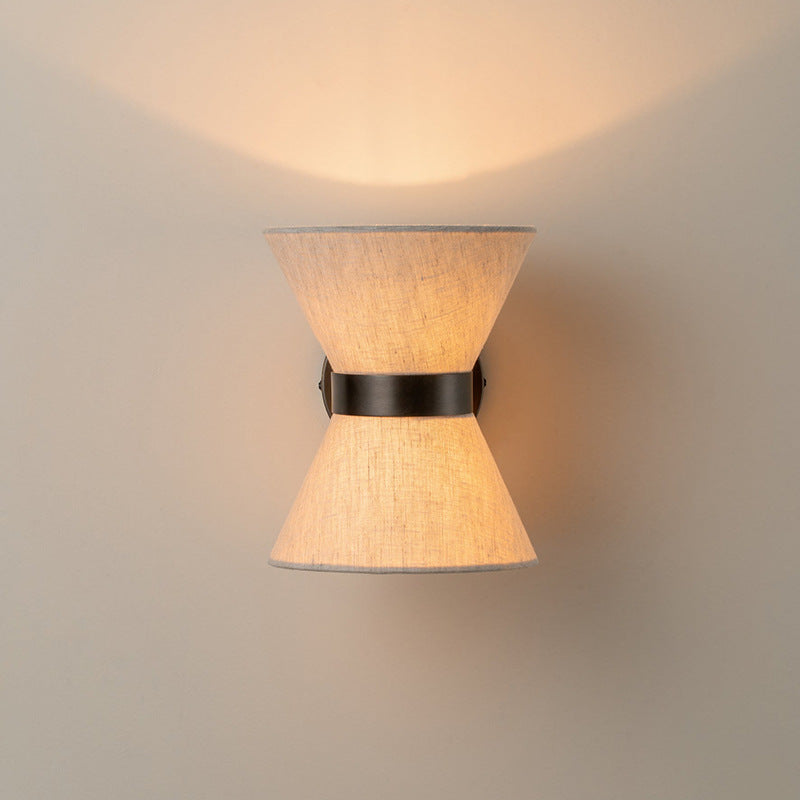 Hourglass Shape Fabric Iron 2-Light Wall Lamp