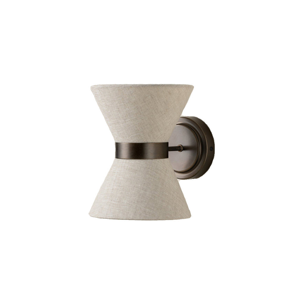 Hourglass Shape Fabric Iron 2-Light Wall Lamp