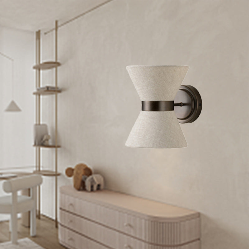 Hourglass Shape Fabric Iron 2-Light Wall Lamp