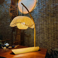 Lotus Shape Bamboo Bedroom Table Lamp