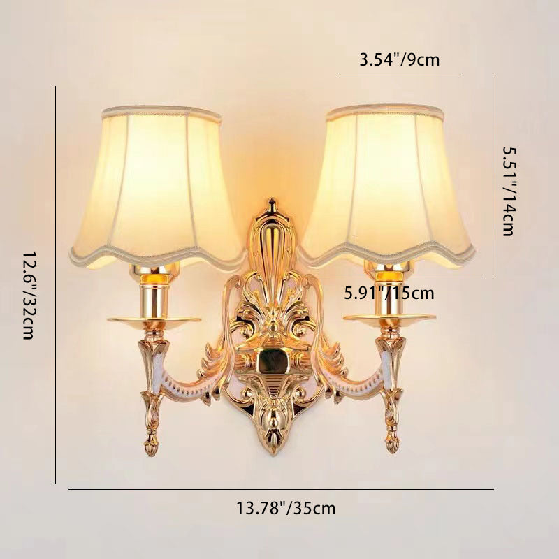 Hardware Fabric Flower Cylinder Wall Lamp