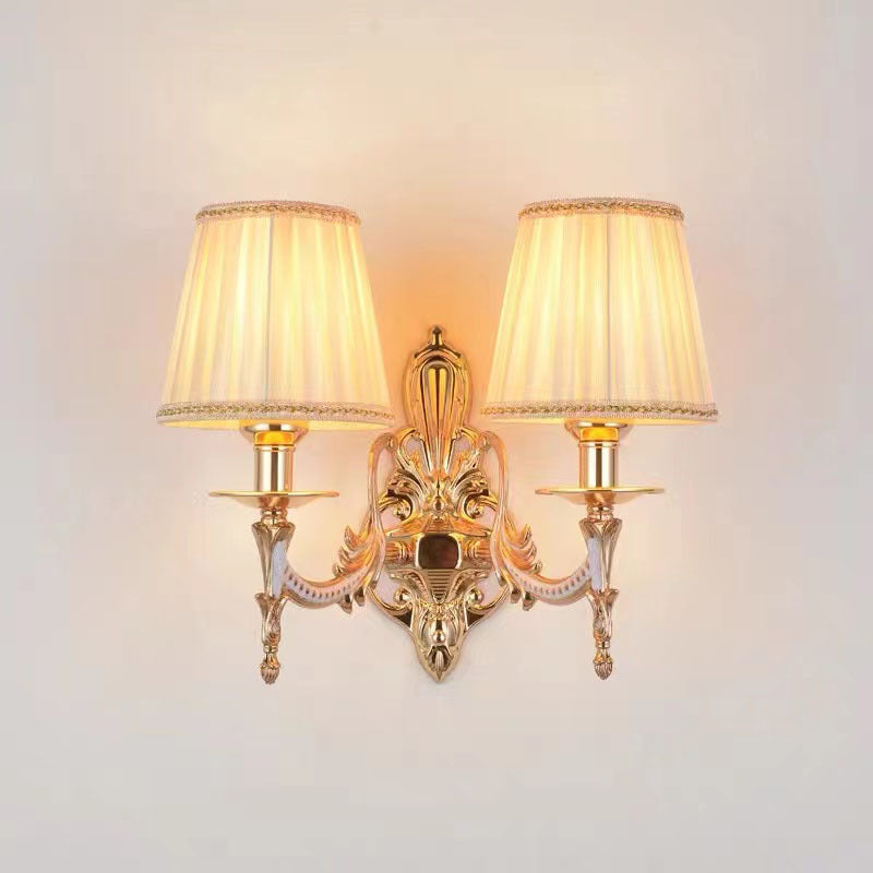 Hardware Fabric Flower Cylinder Wall Lamp