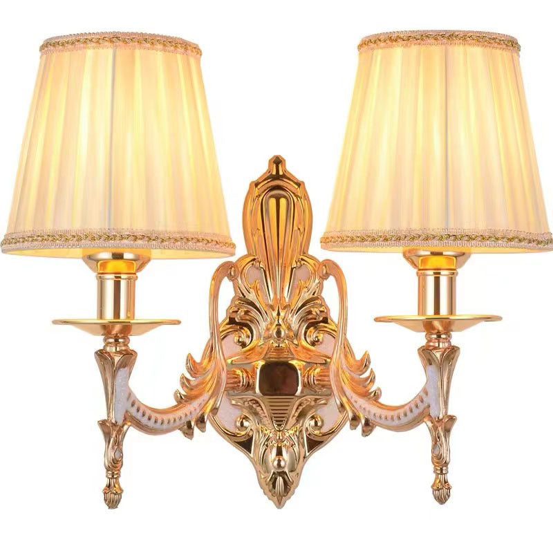 Hardware Fabric Flower Cylinder Wall Lamp