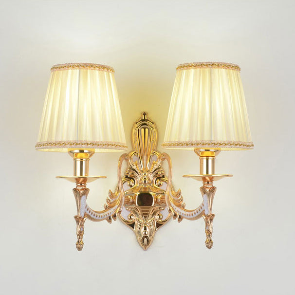 Hardware Fabric Flower Cylinder Wall Lamp