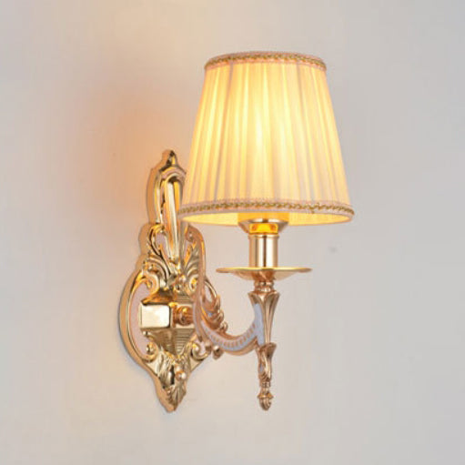 Hardware Fabric Flower Cylinder Wall Lamp