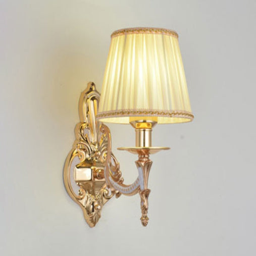 Hardware Fabric Flower Cylinder Wall Lamp
