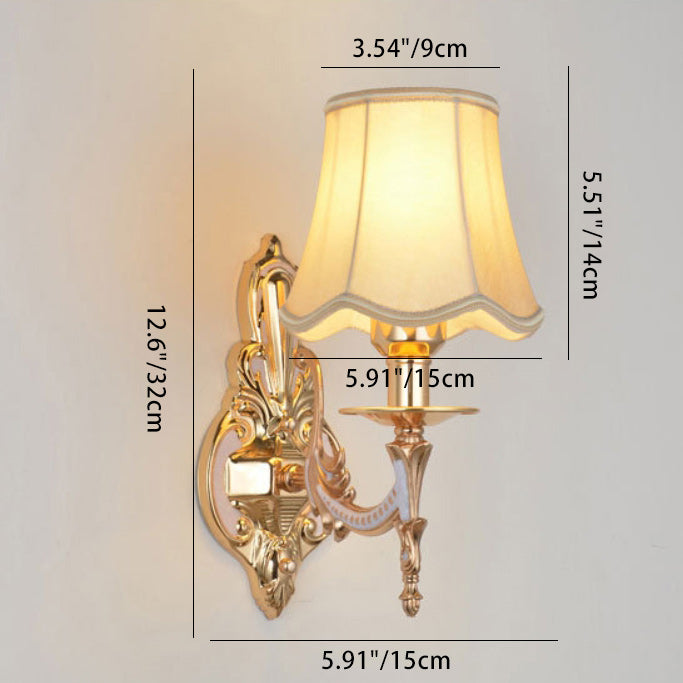 Hardware Fabric Flower Cylinder Wall Lamp