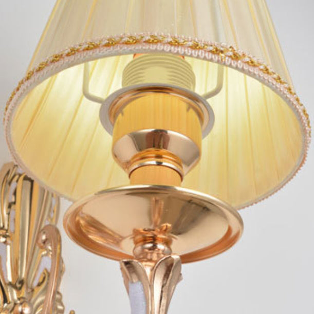 Hardware Fabric Flower Cylinder Wall Lamp