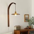 Walnut Wood Glass Ceramic Wall Lamp