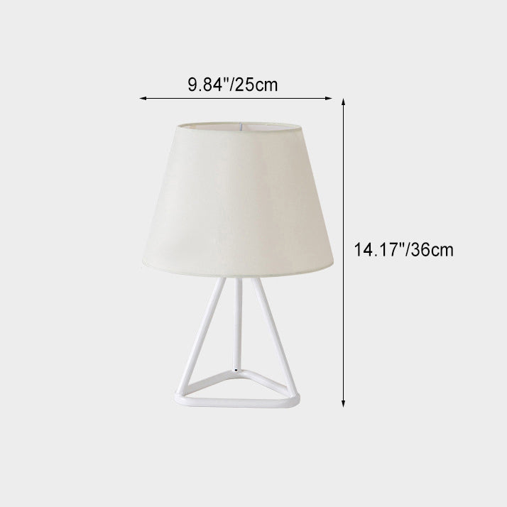 Round Trapezoidal Fabric Iron Table Lamp