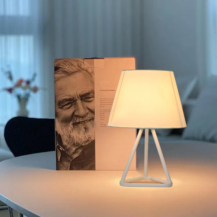 Round Trapezoidal Fabric Iron Table Lamp