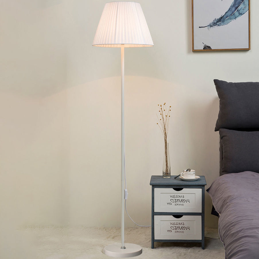 Drum Pleated Shape Iron Floor Lamp
