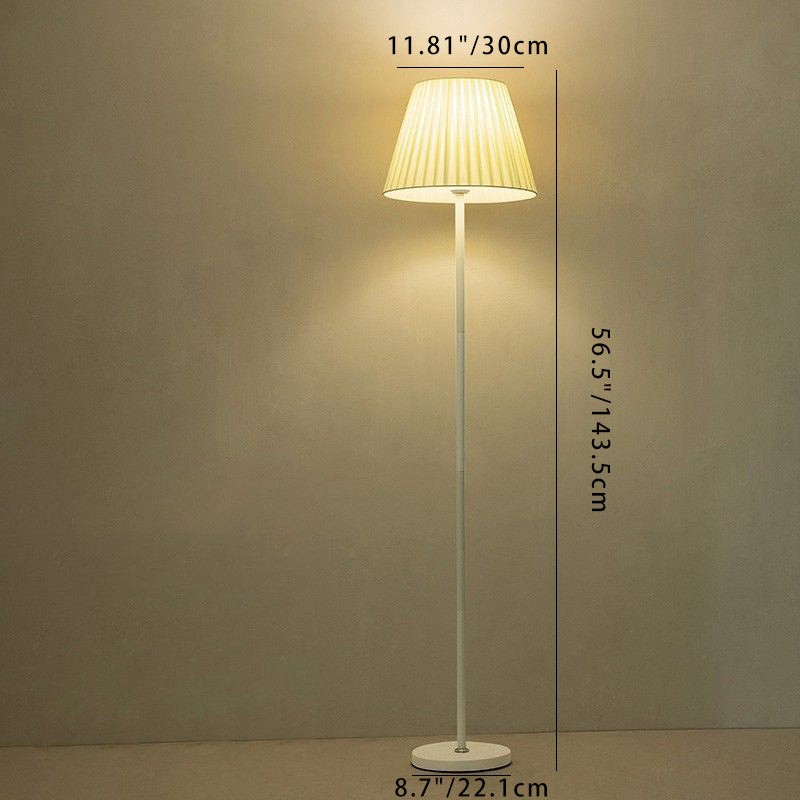 Drum Pleated Shape Iron Floor Lamp