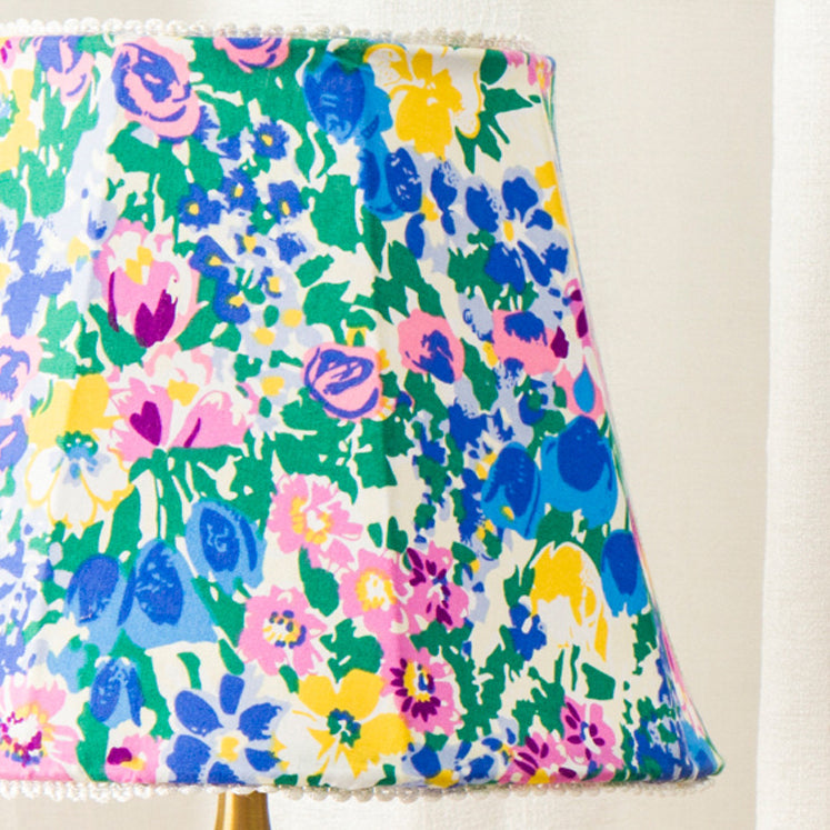 Ceramic Fabric Colorful Plaid Table Lamp