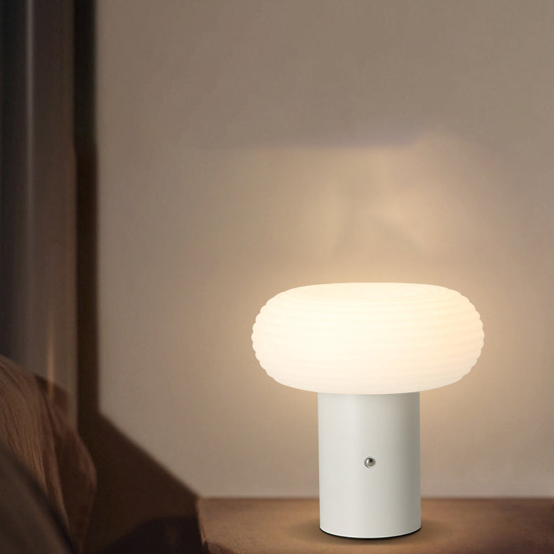Rechargeable Cylinder Oval PE Table Lamp