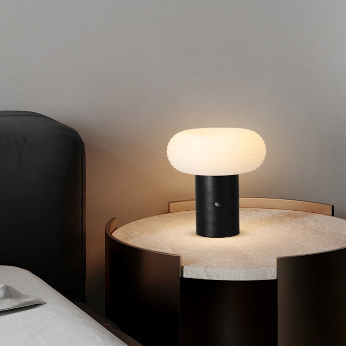 Rechargeable Cylinder Oval PE Table Lamp
