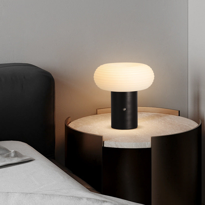 Rechargeable Cylinder Oval PE Table Lamp