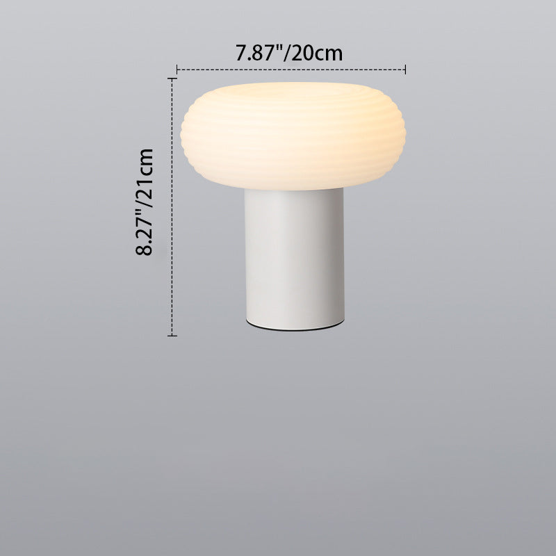 Rechargeable Cylinder Oval PE Table Lamp