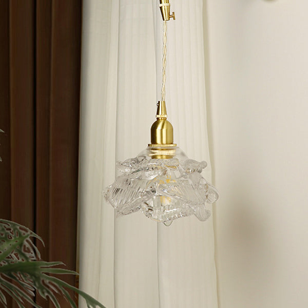 Rose Glass Brass Living Wall Lamp