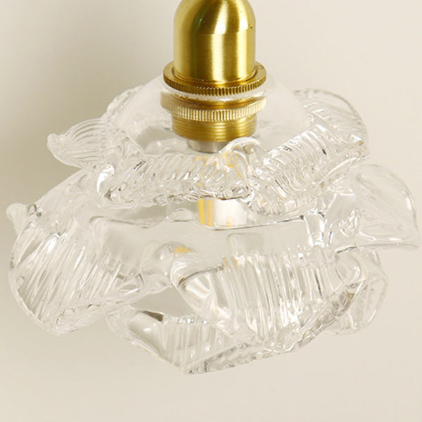 Rose Glass Brass Living Wall Lamp