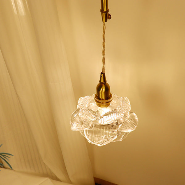 Rose Glass Brass Living Wall Lamp