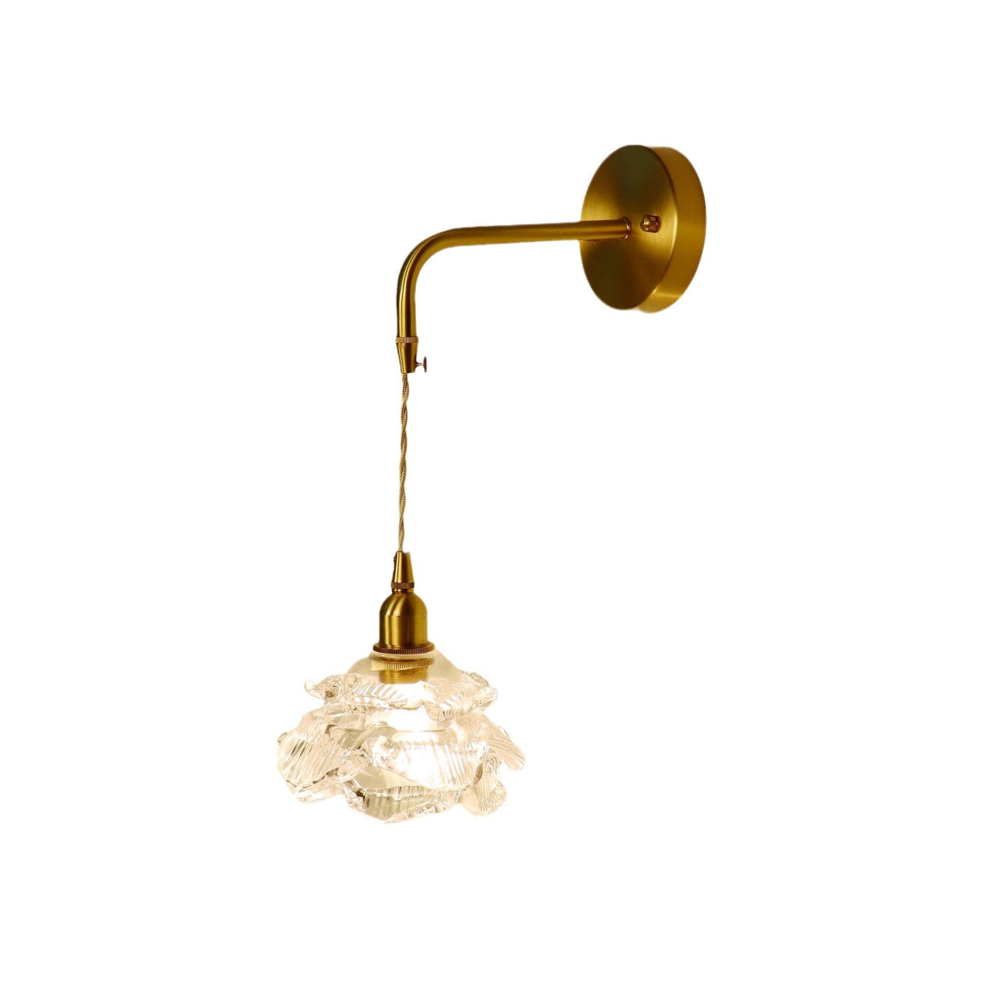 Rose Glass Brass Living Wall Lamp