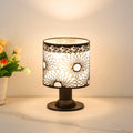 Iron Fabric Cylinder Flower Table Lamp