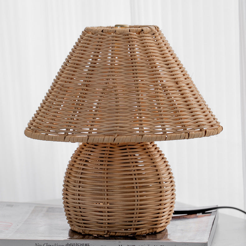 Ball Cone Shape Bamboo Table Lamp