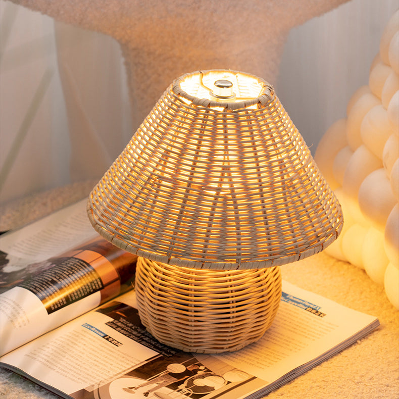 Ball Cone Shape Bamboo Table Lamp