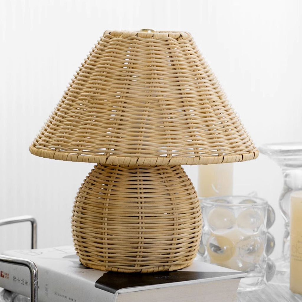 Ball Cone Shape Bamboo Table Lamp