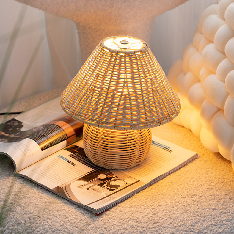 Ball Cone Shape Bamboo Table Lamp