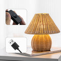 Ball Cone Shape Bamboo Table Lamp