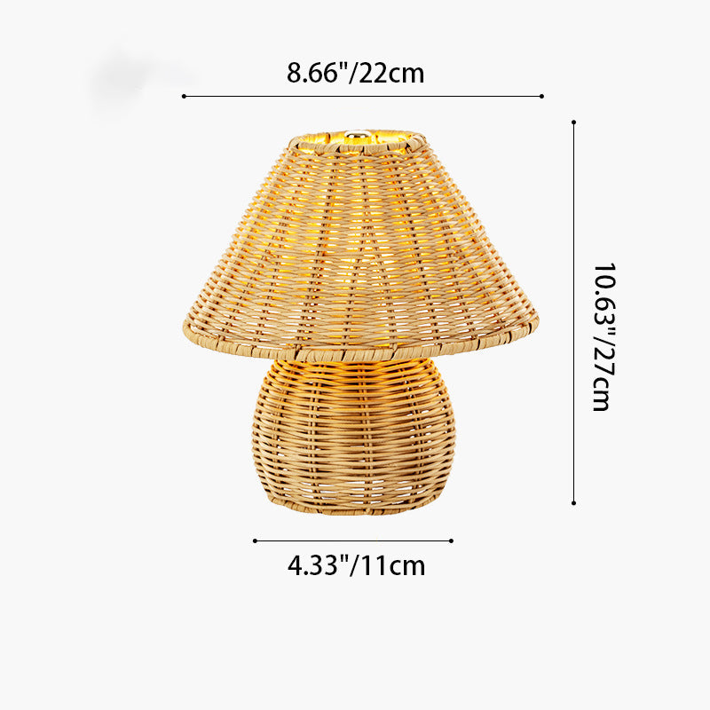 Ball Cone Shape Bamboo Table Lamp