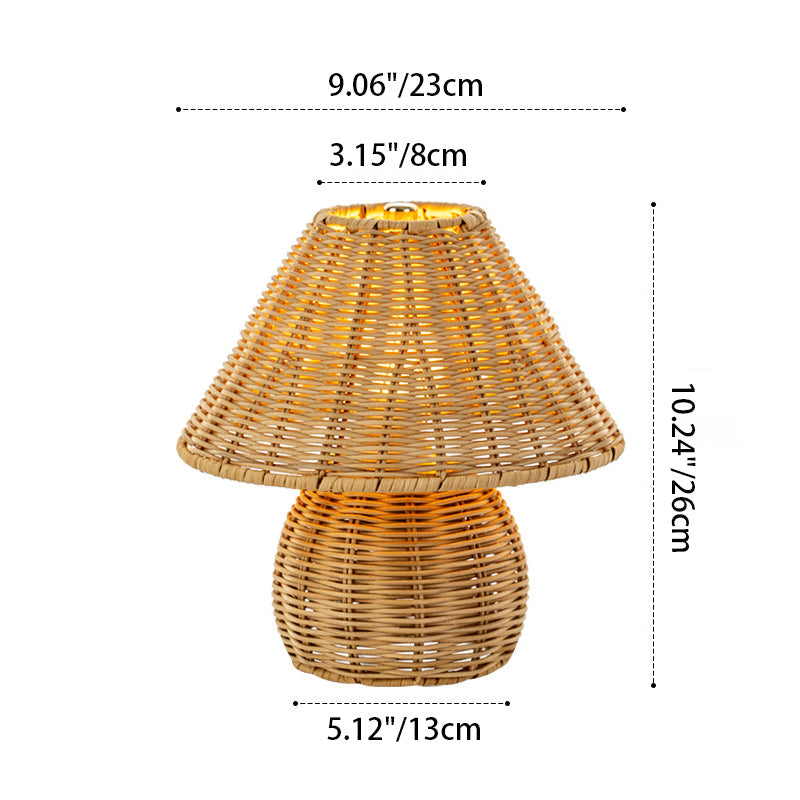 Ball Cone Shape Bamboo Table Lamp