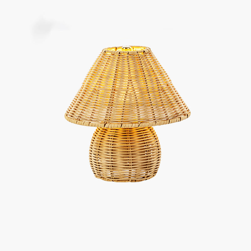 Ball Cone Shape Bamboo Table Lamp